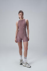 CHECKERED MERLOT BODYSUIT