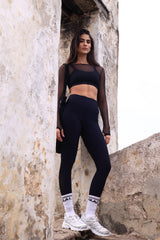 BLACK MESH LEGGING