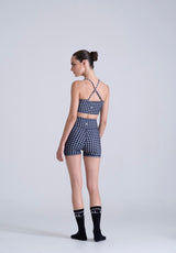 SHORT CHECKERED NAVY